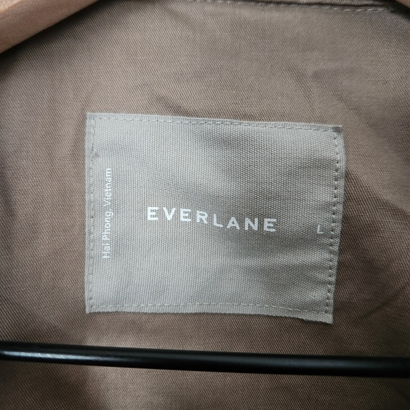 Everlane | The Italian ReWool Oversized Shirt Jacket in Taupe/Cream - Size L - Picture 11 of 13